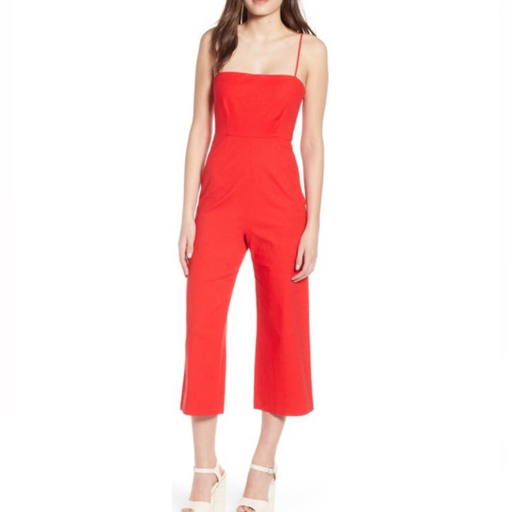ASTR The Label Red Crop Jumpsuit!